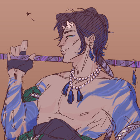 45$ waist-up flat color+details